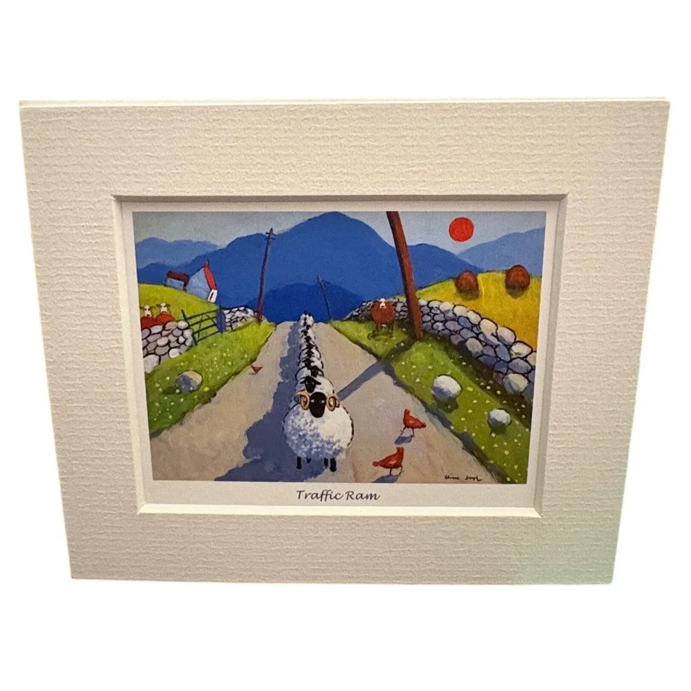 Thomas Joseph Traffic Ram Whimsical Sheep Greeting Card Mated TJ110 New Ireland